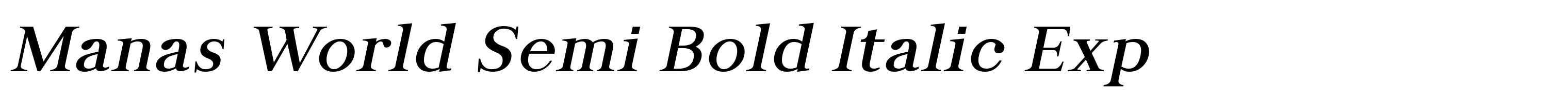 Manas World Semi Bold Italic Exp
